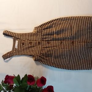 Zara Buttoned Plaid Pinafore Dress - Girls